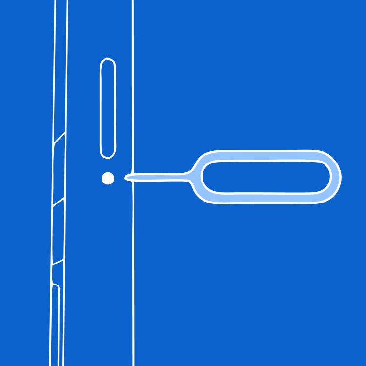 Eject the SIM card slot